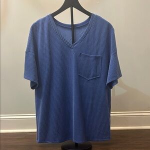 Blue V-Neck Women’s Shirt